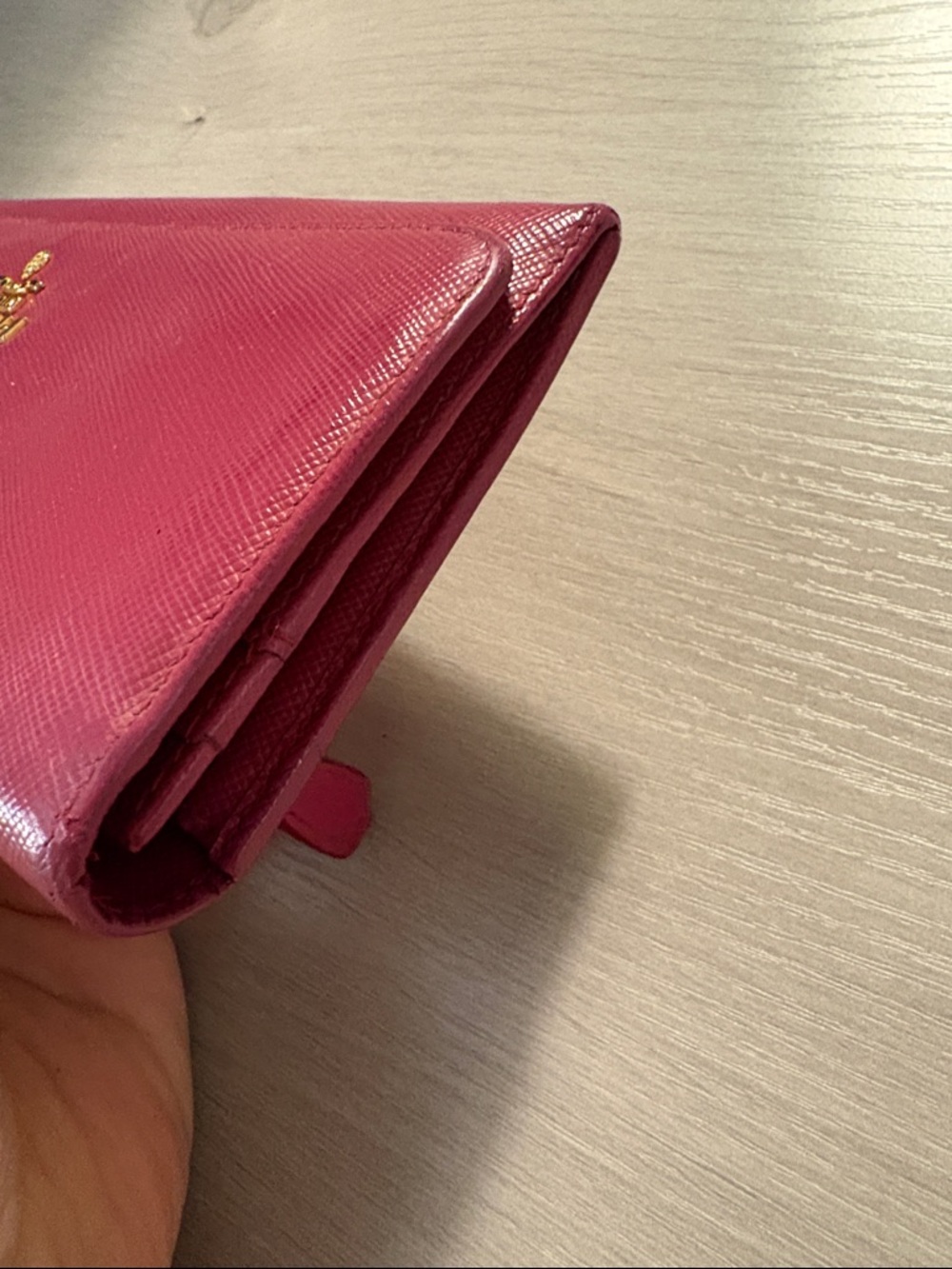 Prada Saffiano Leather Long Wallet - Raspberry - Picture 11 of 12
